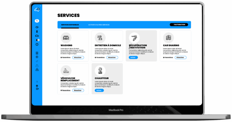 Tableau de bord CodeNekt for Fleet